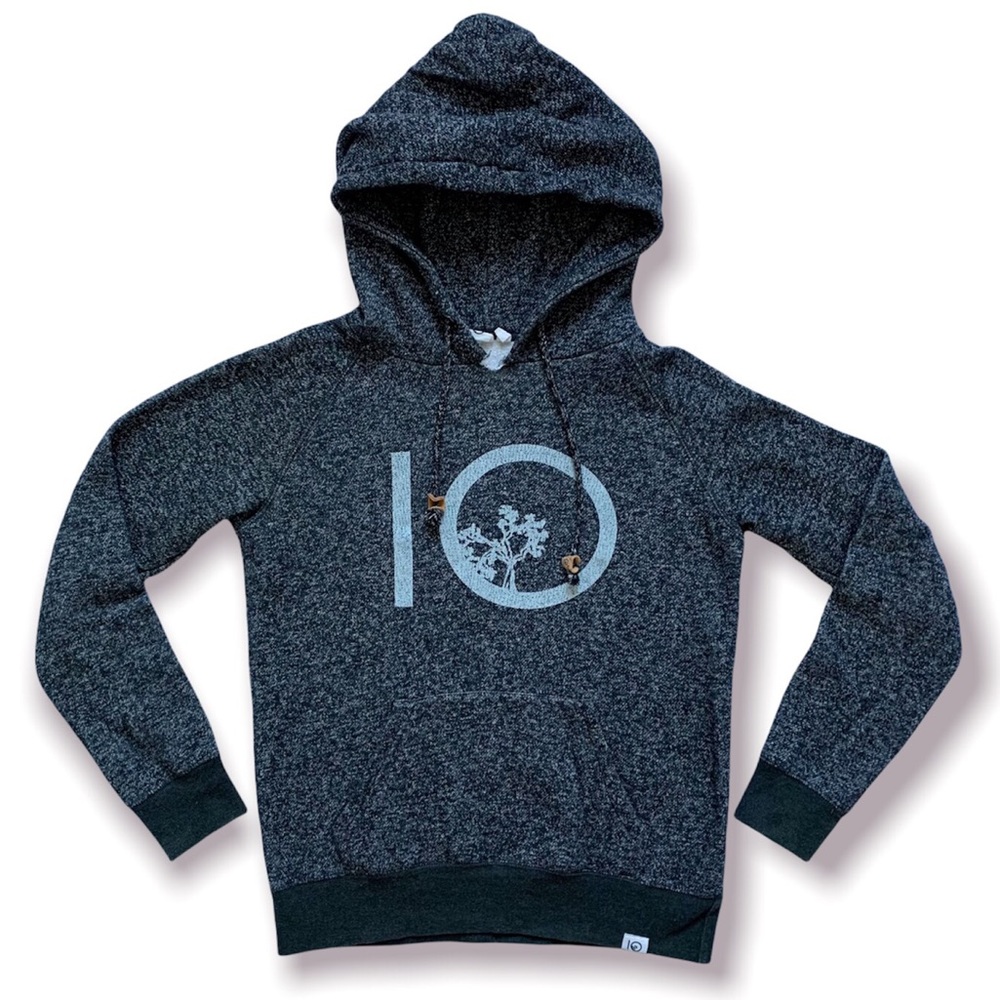 TenTree Black/Grey Hoodie with Big Logo - Picture 1 of 7